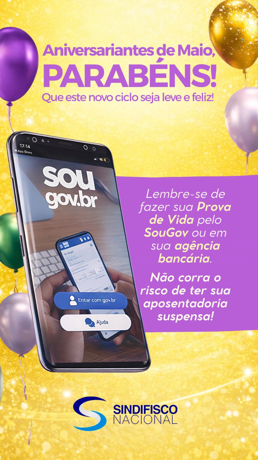 PROVA DE VIDA MÊS DE MAIO DE 2026