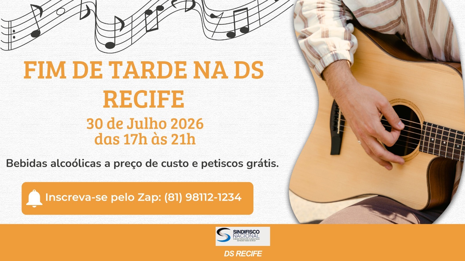 FIM DE TARDE NA DS RECIFE DIA 30 DE JULHO DE 2026, DAS 17H ÀS 21H