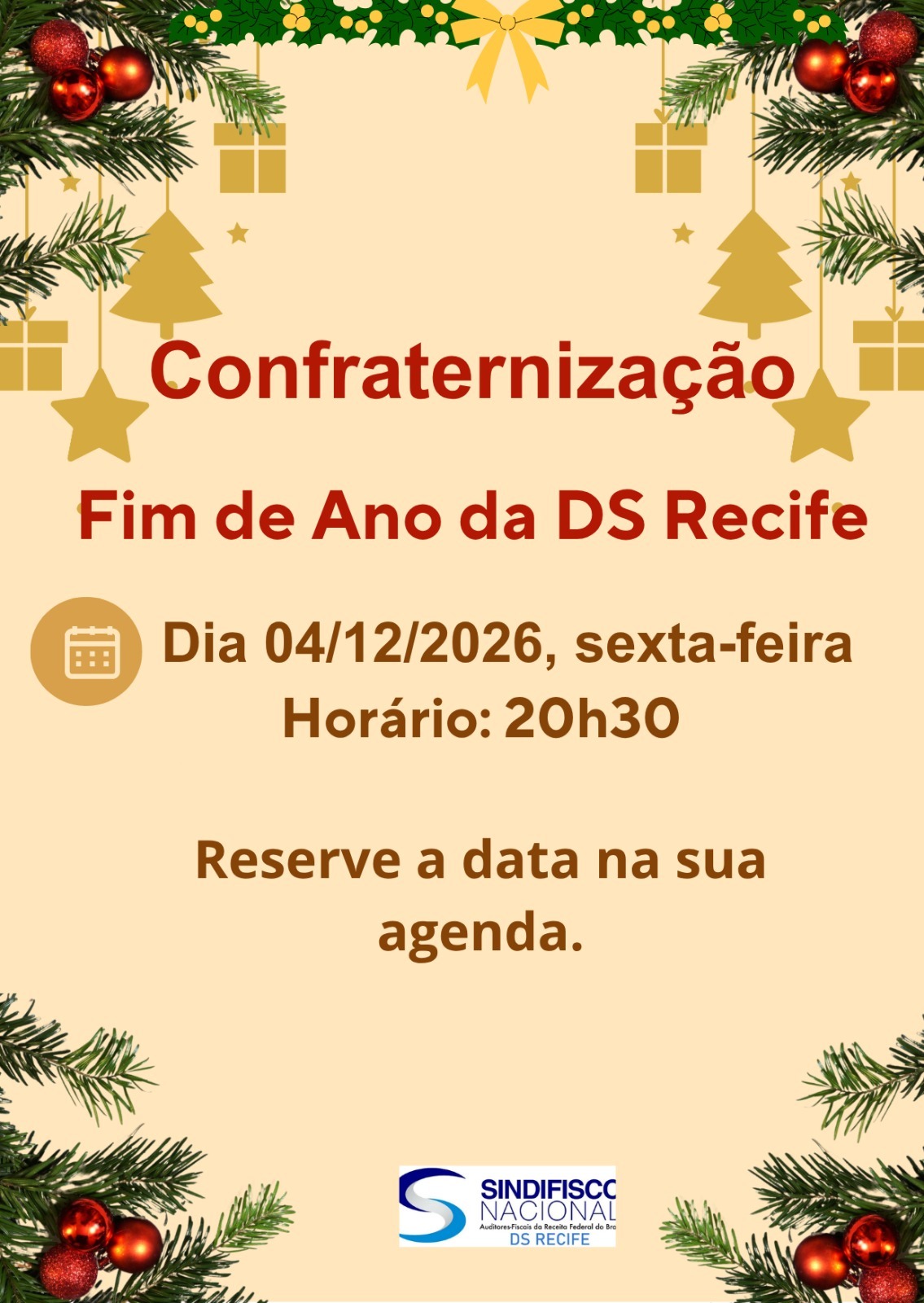 CONFRATERNIZAÇÃO DS RECIFE 2026